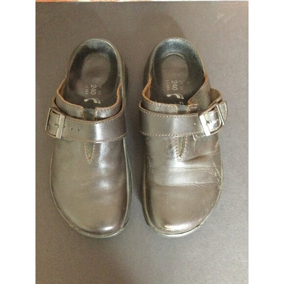 Tatami By Birkenstock Brown Leather Slip-On Clogs Adjustable Straps Size 37 US 6 - Picture 6 of 9